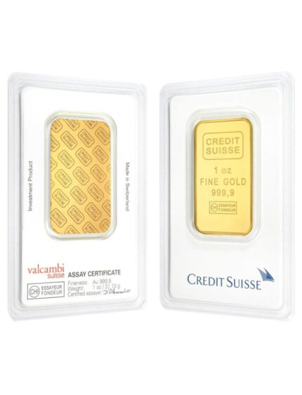 1 oz Credit Suisse .9999 Gold Bar w/ Assay