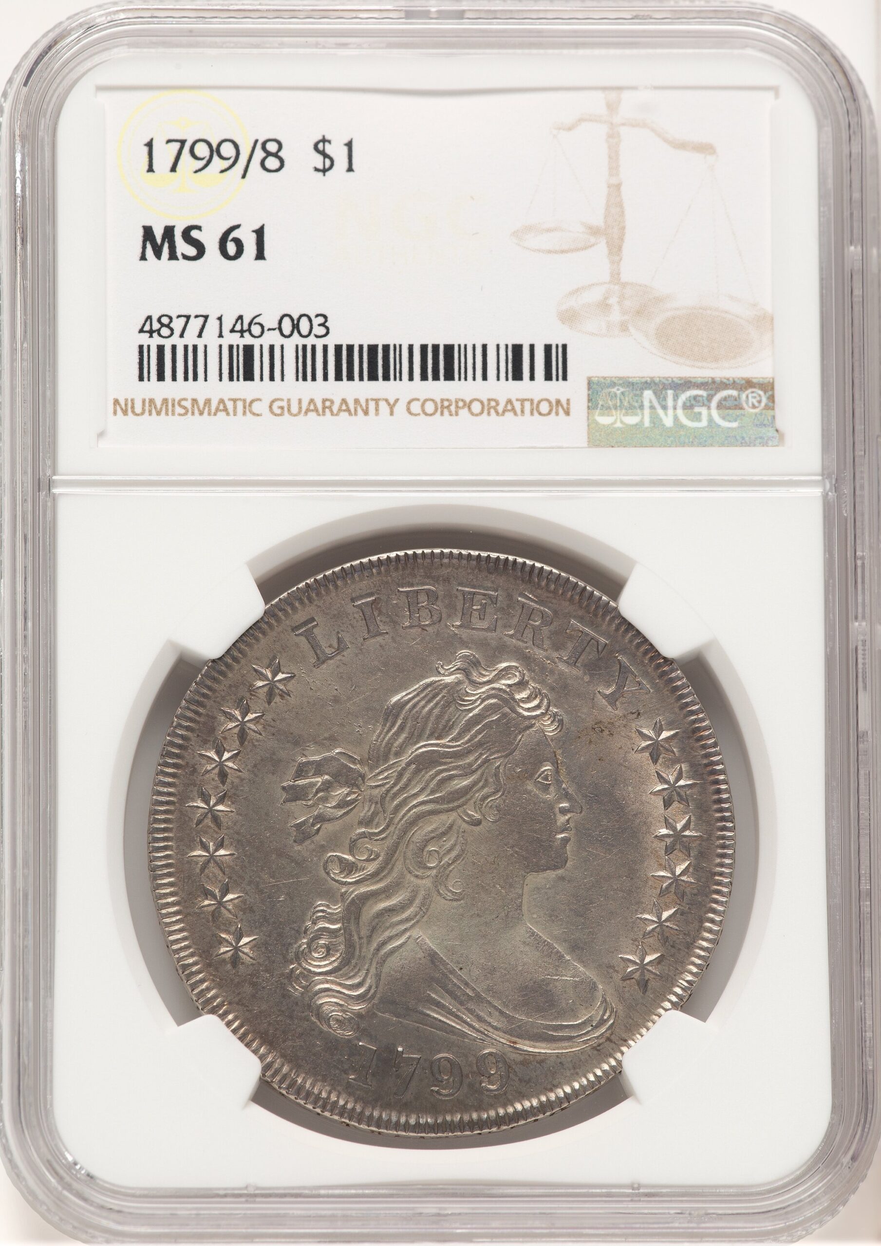 1799/8 15 Stars Reverse Early Dollar NGC MS61 1799/8 15 Stars Reverse Early Dollar NGC MS61