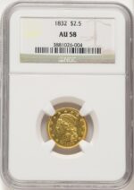 1832 $2.50 BD-1 Early Quarter Eagle NGC AU58