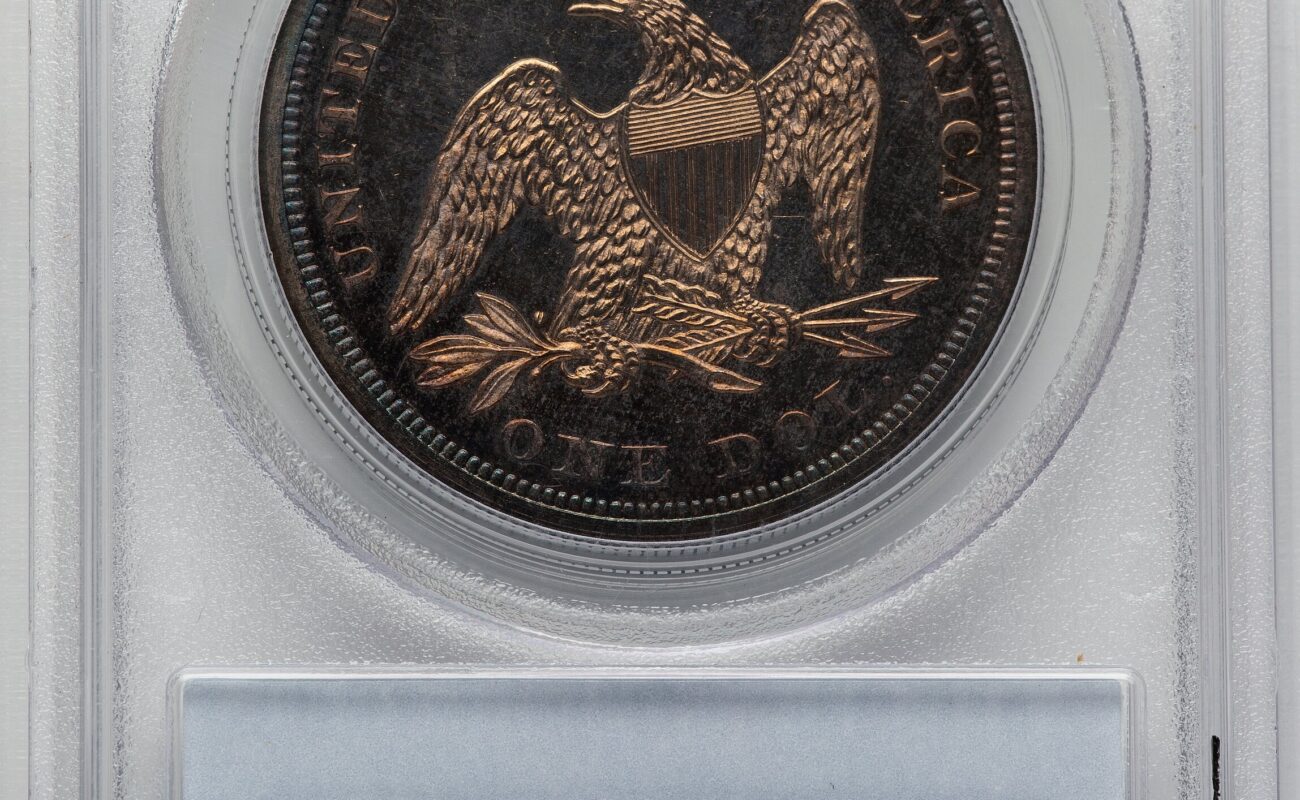 1853 Restrike CA Proof Seated Dollar PCGS PR64