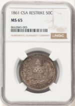 1861 50C Restrike Confederate States of America NGC MS65