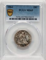 1862 25C Seated Quarter PCGS MS65