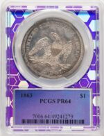 1863 Proof Seated Dollar PCGS PR64