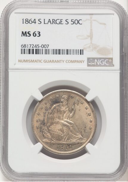 1864-S 50C WB-1 Seated Half Dollar NGC MS63