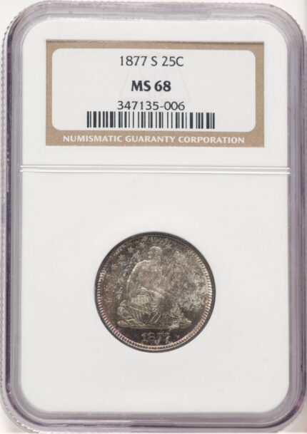 1877-S 25C Seated Quarter NGC MS68