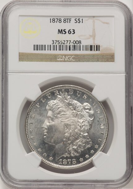 1878 8TF Morgan Dollar NGC MS63 (521164013)