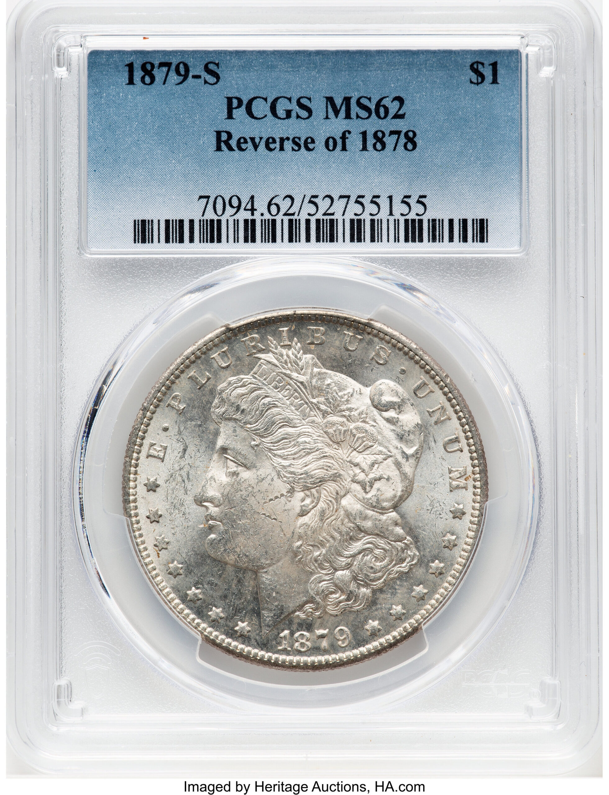 1879-S Reverse of 1878 Morgan Dollar PCGS MS62 (780410006) 1879-S Reverse of 1878 Morgan Dollar PCGS MS62 (780410006)