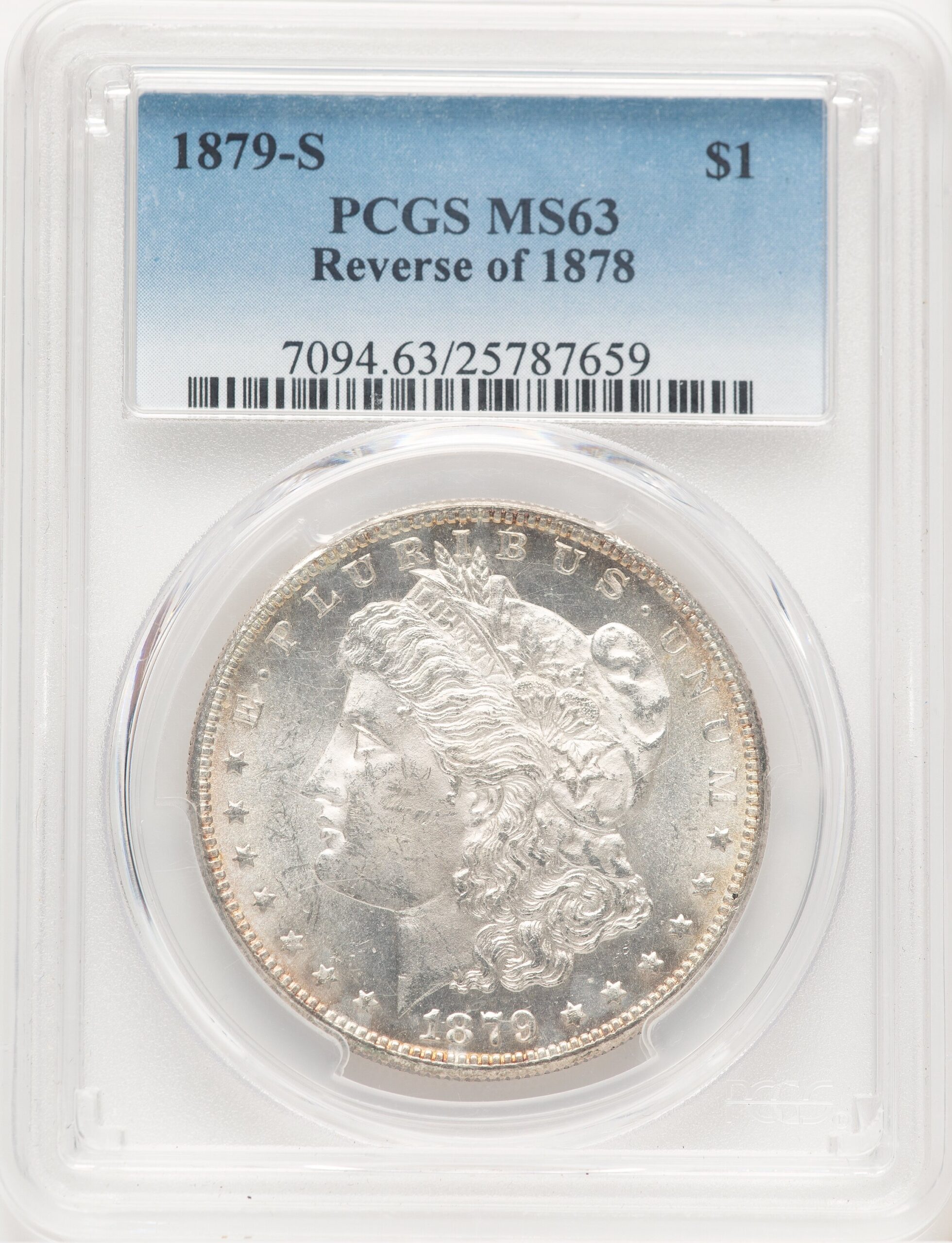 1879-S Reverse of 1878 Morgan Dollar PCGS MS63 (779487001) 1879-S Reverse of 1878 Morgan Dollar PCGS MS63 (779487001)