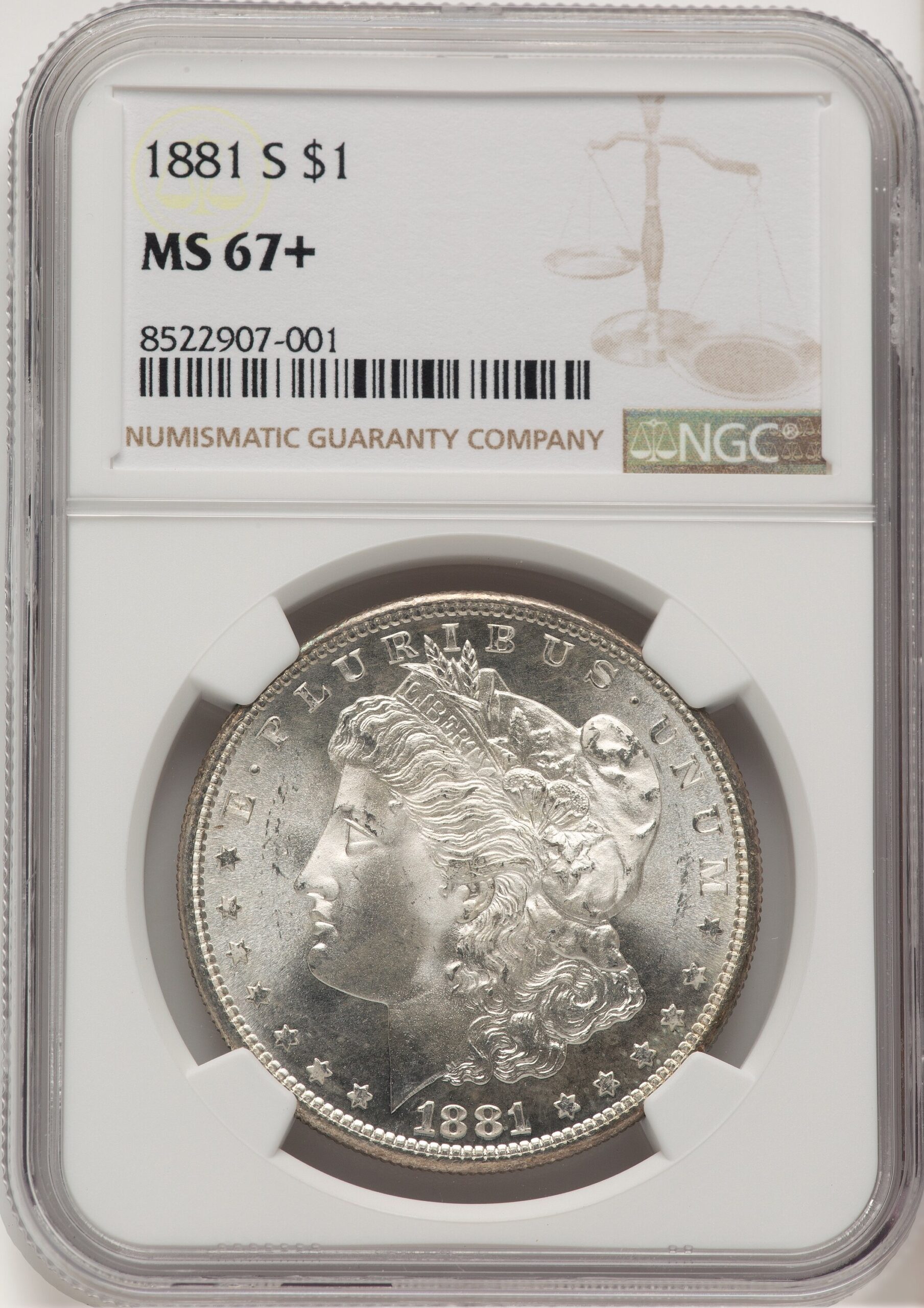 1881-S Morgan Dollar NGC MS67+ (773647012) 1881-S Morgan Dollar NGC MS67+ (773647012)