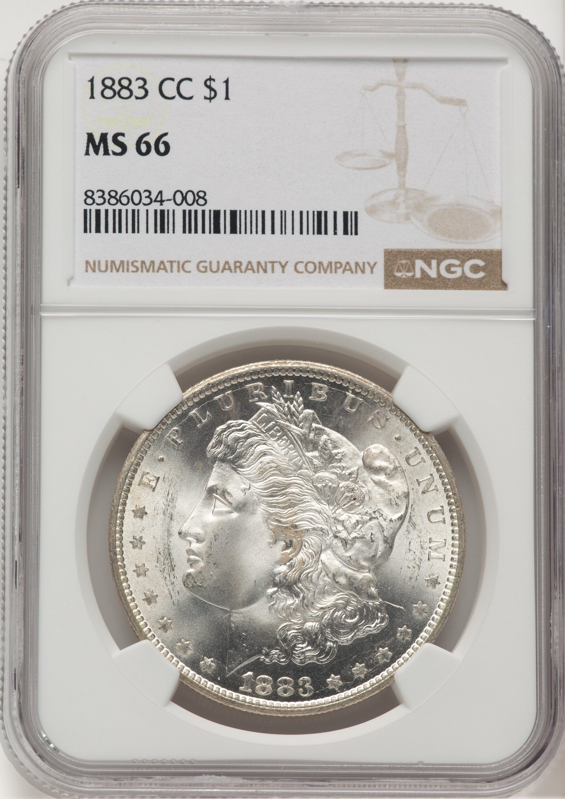 1883-CC Morgan Dollar NGC MS66 (521164022) 1883-CC Morgan Dollar NGC MS66 (521164022)