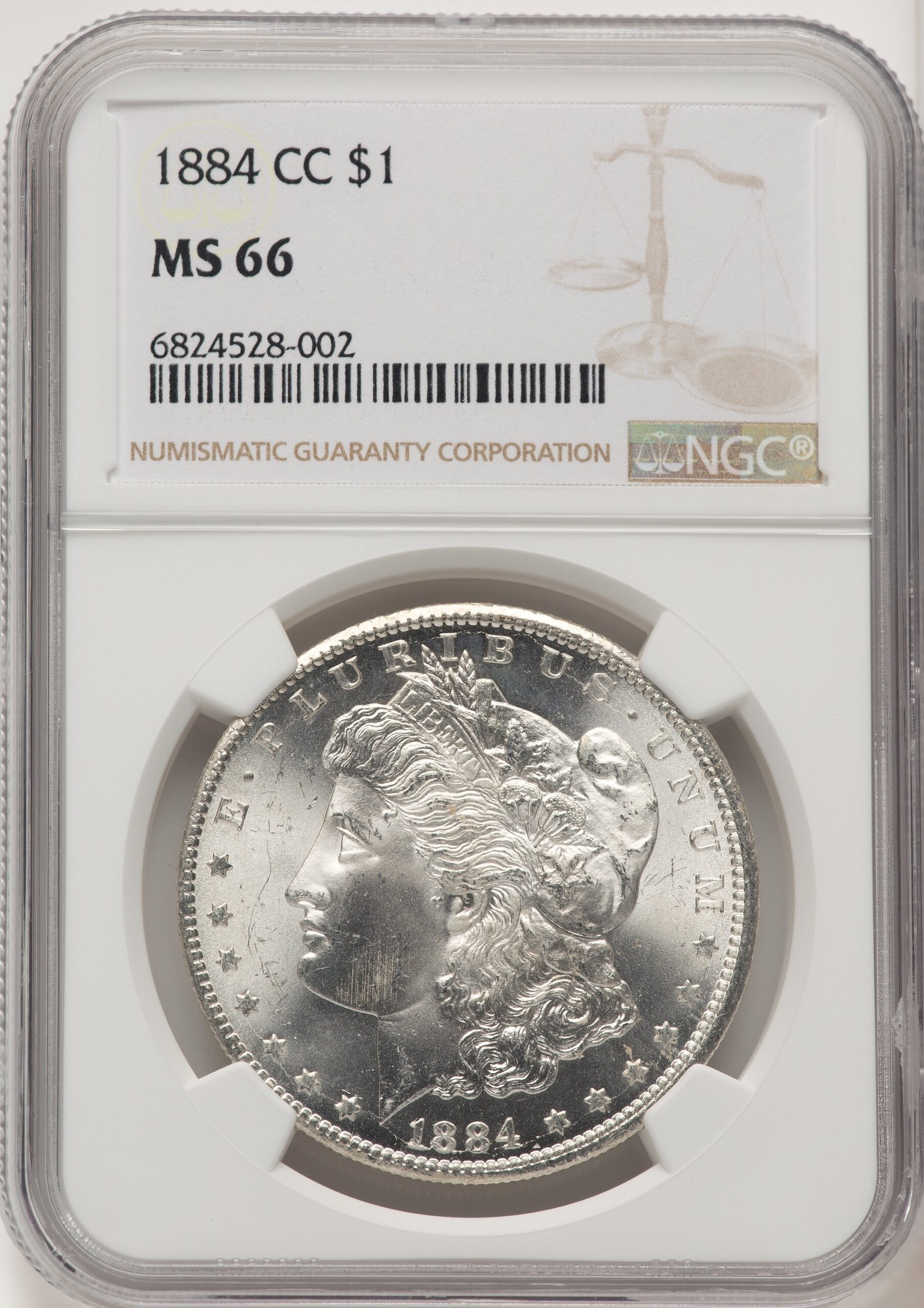 1884-CC Morgan Dollar NGC MS66 (775850030) 1884-CC Morgan Dollar NGC MS66 (775850030)