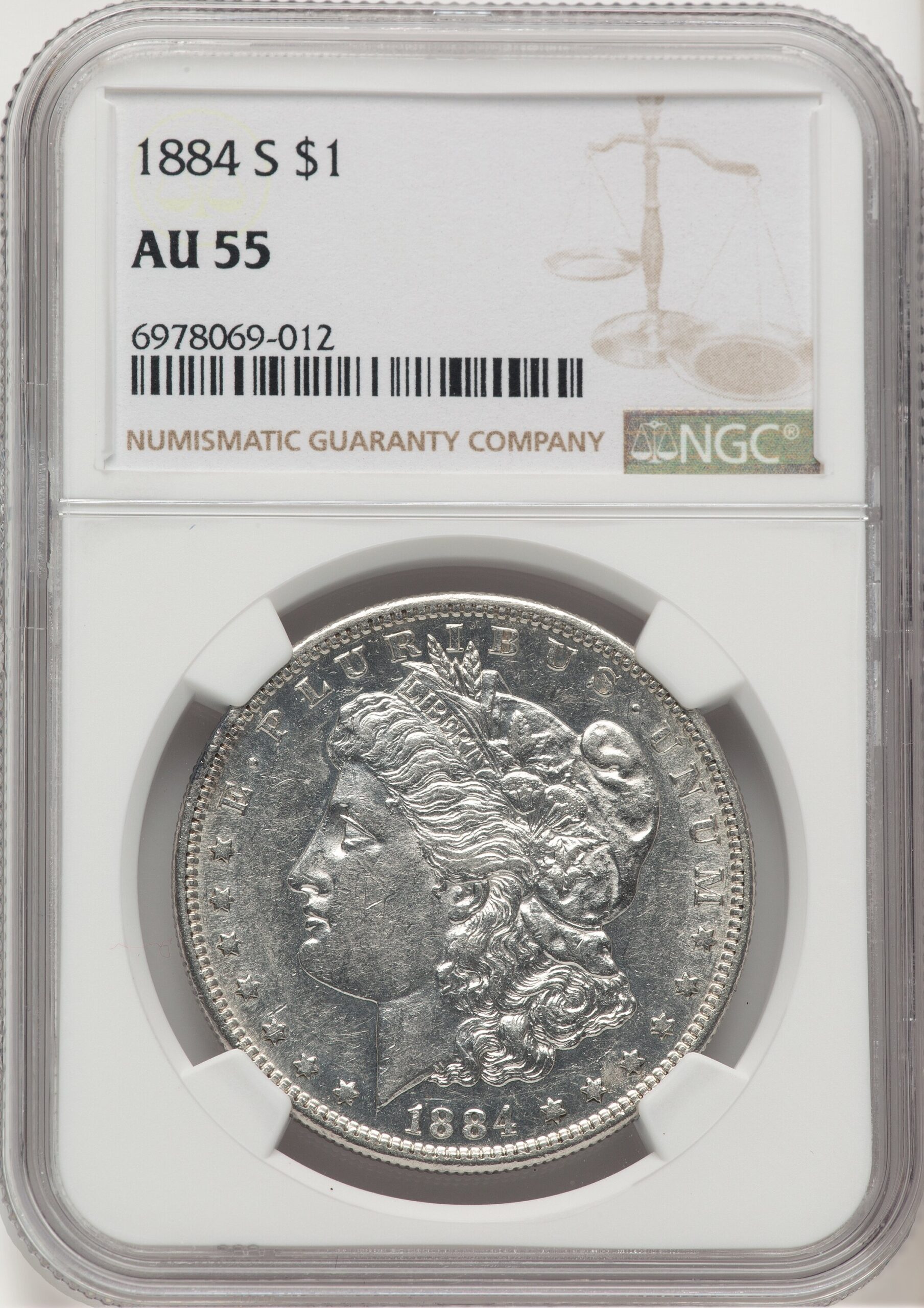 1884-S Morgan Dollar NGC AU55 (777636006) 1884-S Morgan Dollar NGC AU55 (777636006)