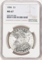 1886 Morgan Dollar NGC MS67 (521120049)