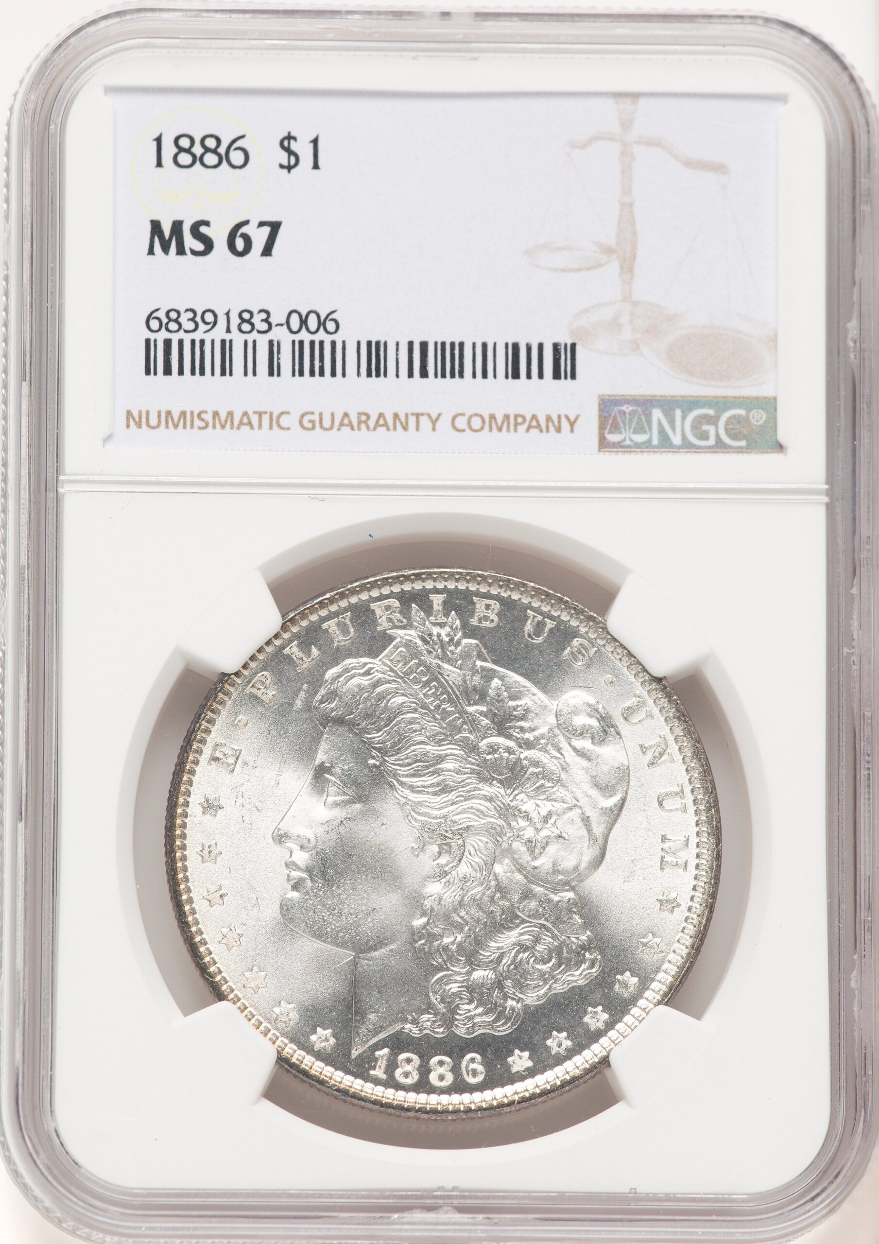 1886 Morgan Dollar NGC MS67 (521120049) 1886 Morgan Dollar NGC MS67 (521120049)