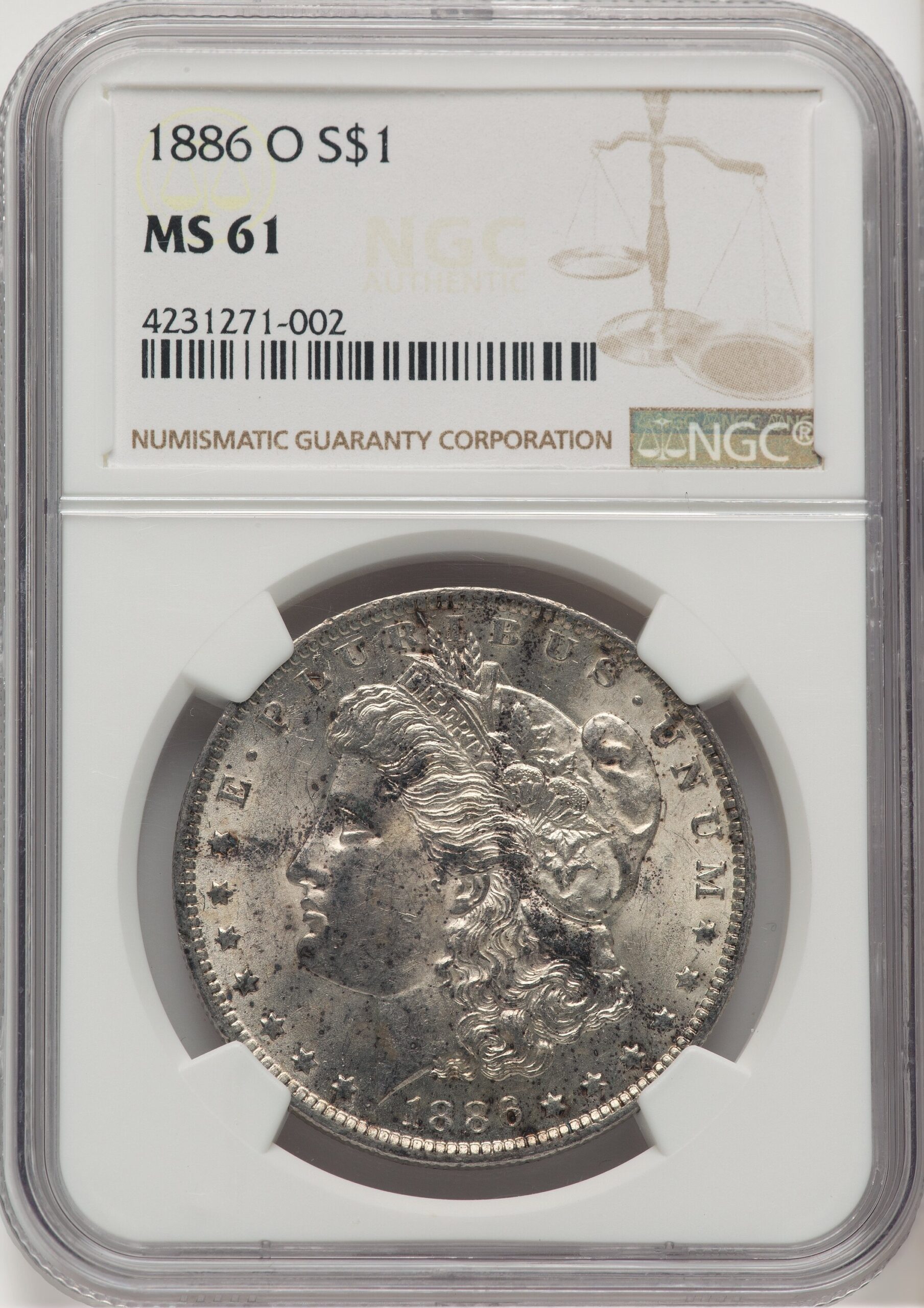 1886-O Morgan Dollar NGC MS61 1886-O Morgan Dollar NGC MS61