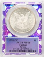 1890-CC Tail Bar Morgan Dollar PCGS MS64