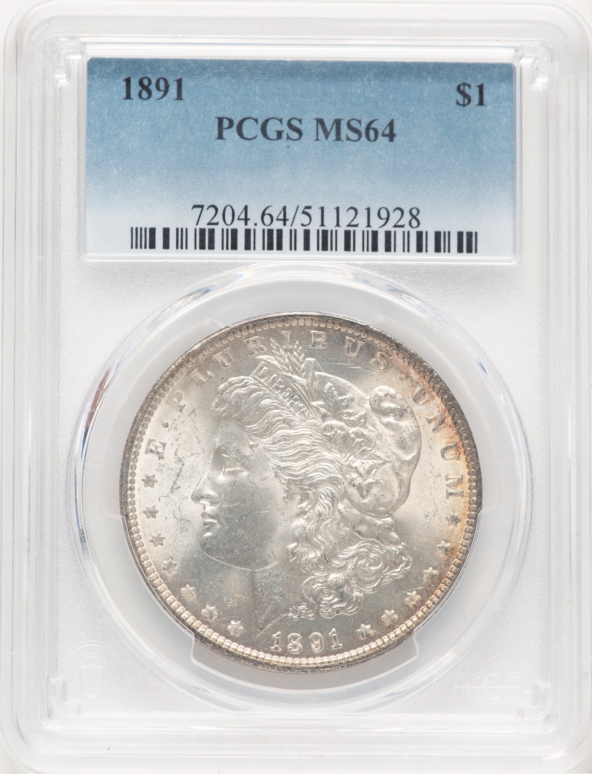 1891 Morgan Dollar PCGS MS64 (779962001) 1891 Morgan Dollar PCGS MS64 (779962001)