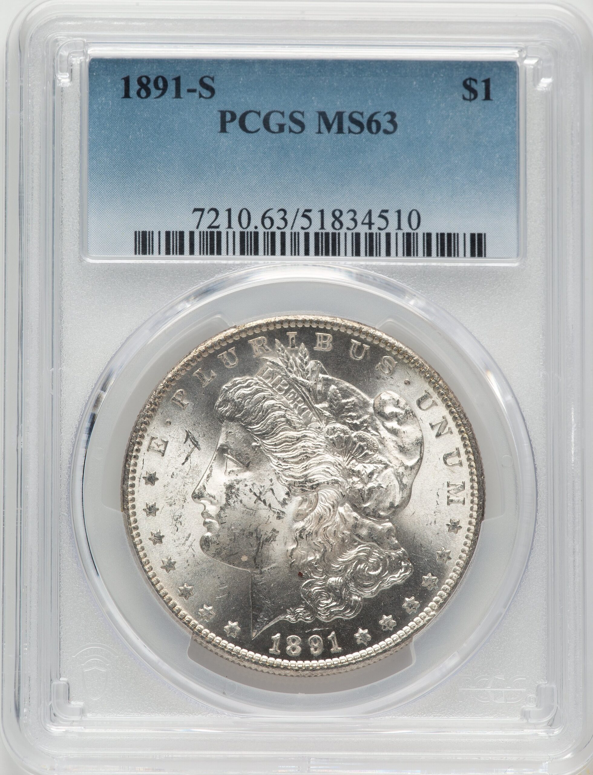 1891-S Morgan Dollar PCGS MS63 (520977014) 1891-S Morgan Dollar PCGS MS63 (520977014)
