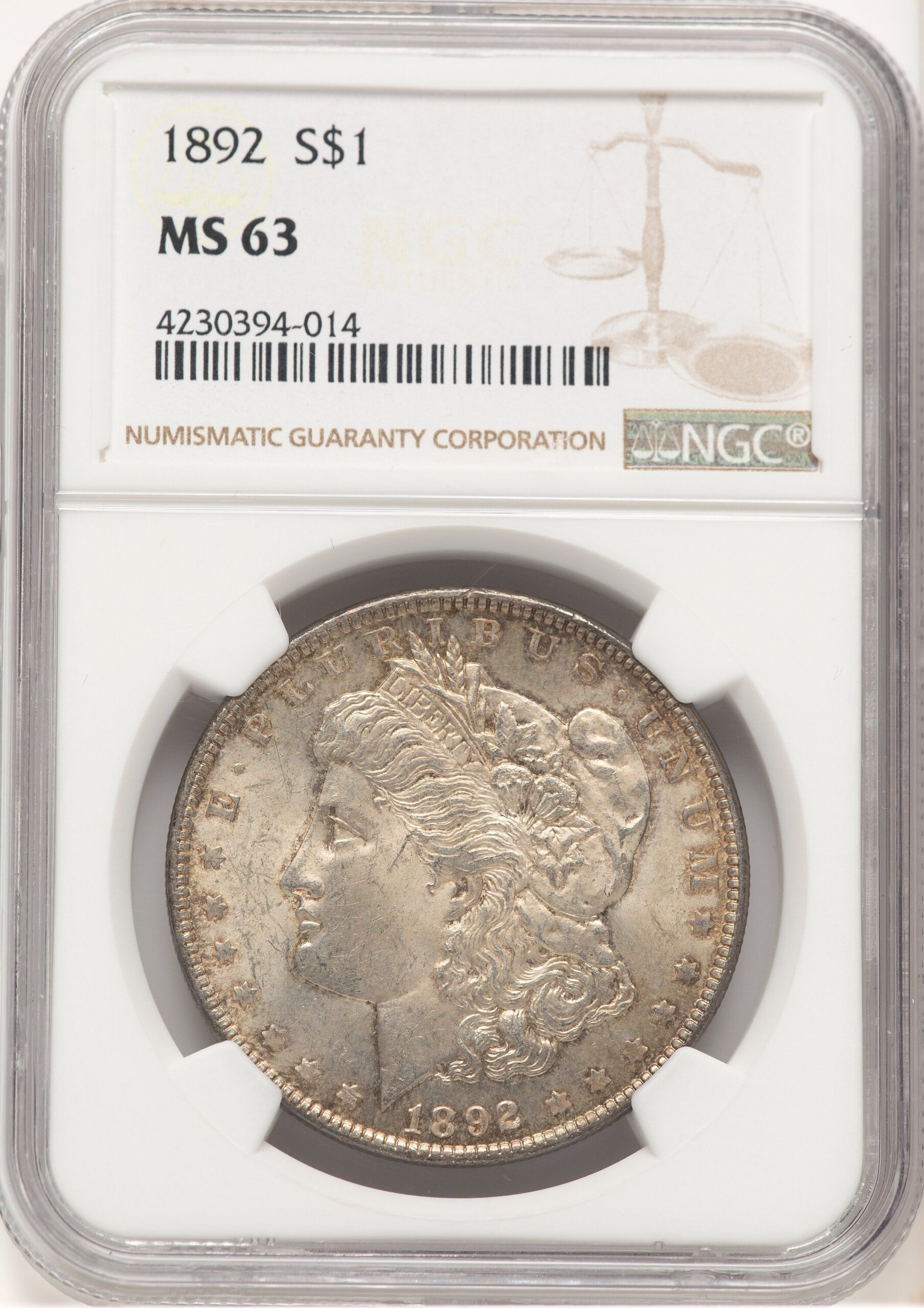 1892 Morgan Dollar NGC MS63 (507370035) 1892 Morgan Dollar NGC MS63 (507370035)