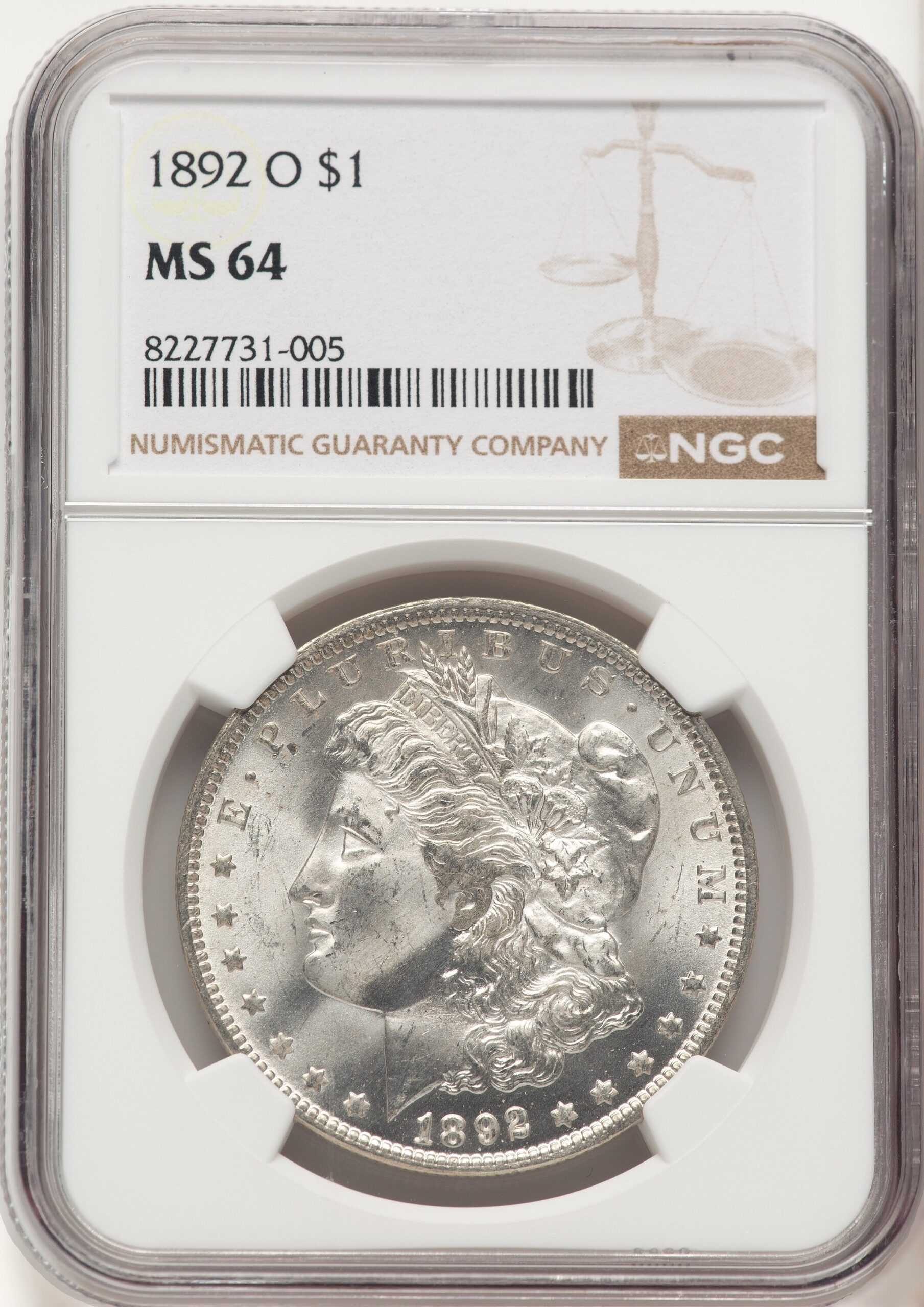 1892-O Morgan Dollar NGC MS64 (780331009) 1892-O Morgan Dollar NGC MS64 (780331009)