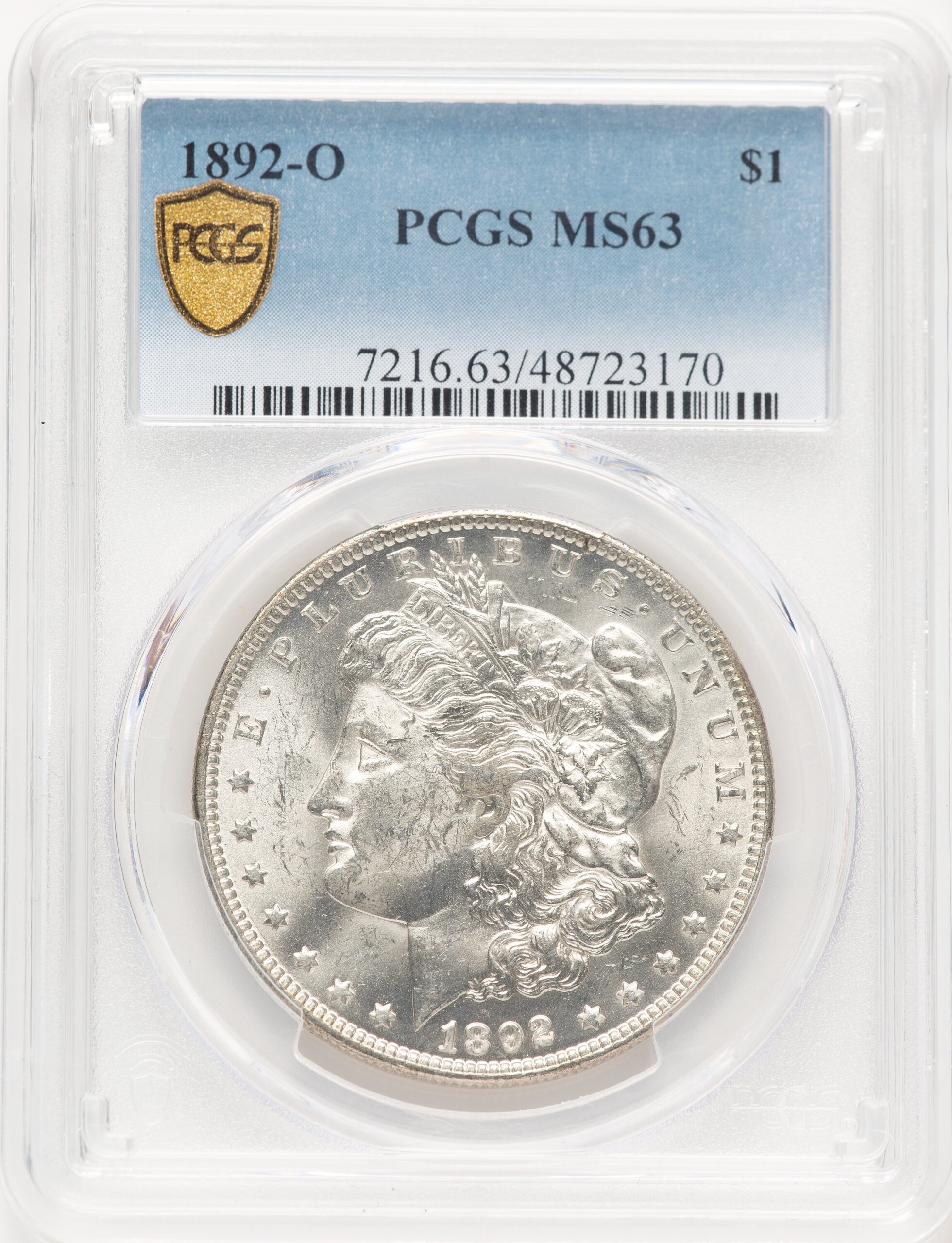 1892-O Morgan Dollar PCGS MS63 (780417002) 1892-O Morgan Dollar PCGS MS63 (780417002)