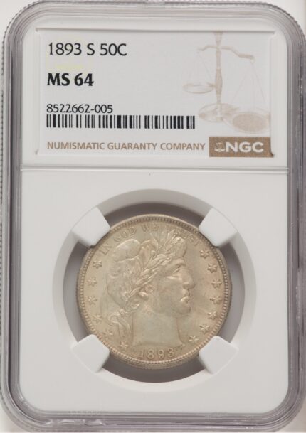 1893-S 50C Barber Half Dollar NGC MS64
