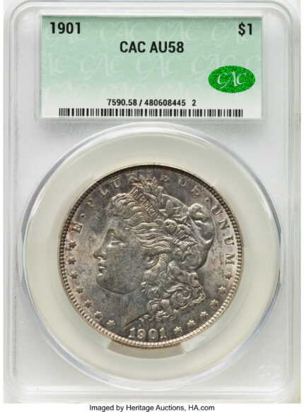 1901 Morgan Dollar CACG AU58