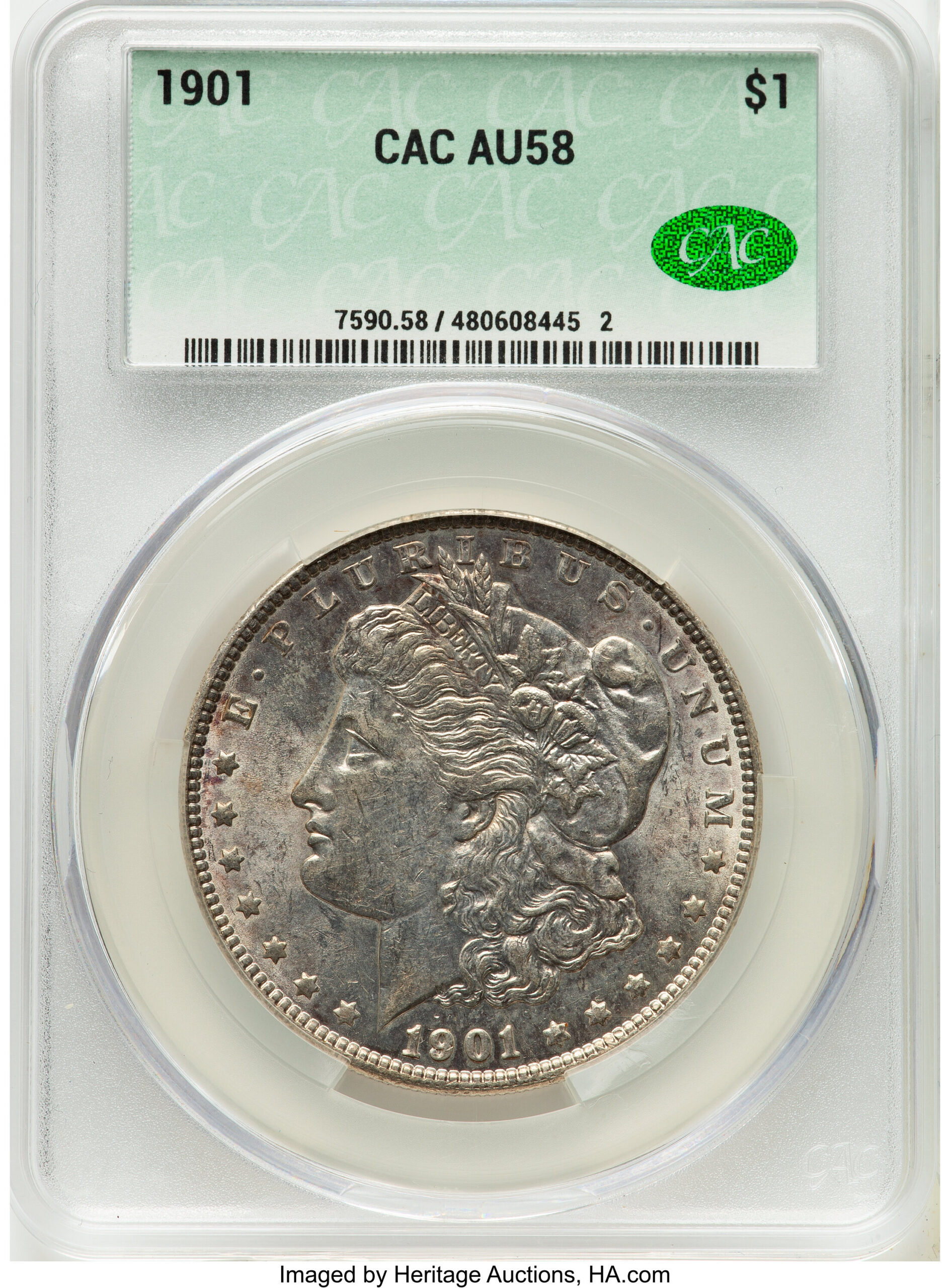 1901 Morgan Dollar CACG AU58 1901 Morgan Dollar CACG AU58