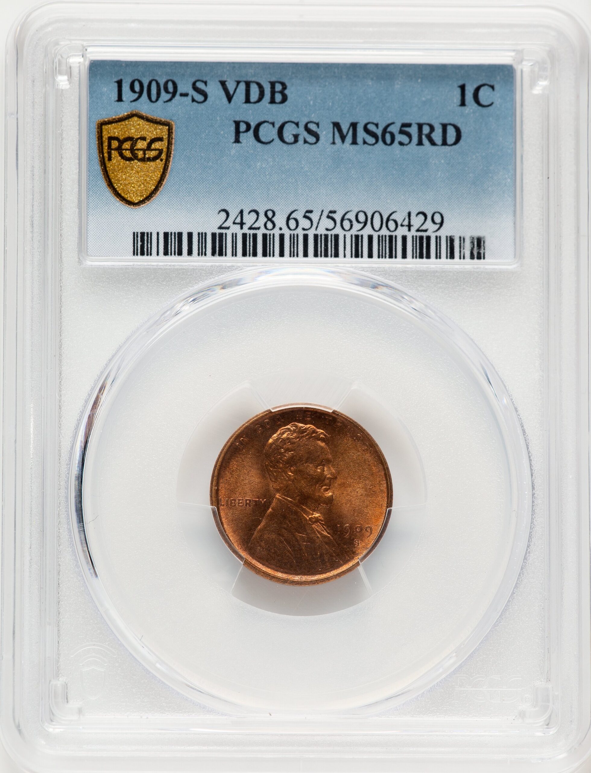 1909-S 1C VDB RD Lincoln Cent PCGS MS65 (780514001) 1909-S 1C VDB RD Lincoln Cent PCGS MS65 (780514001)