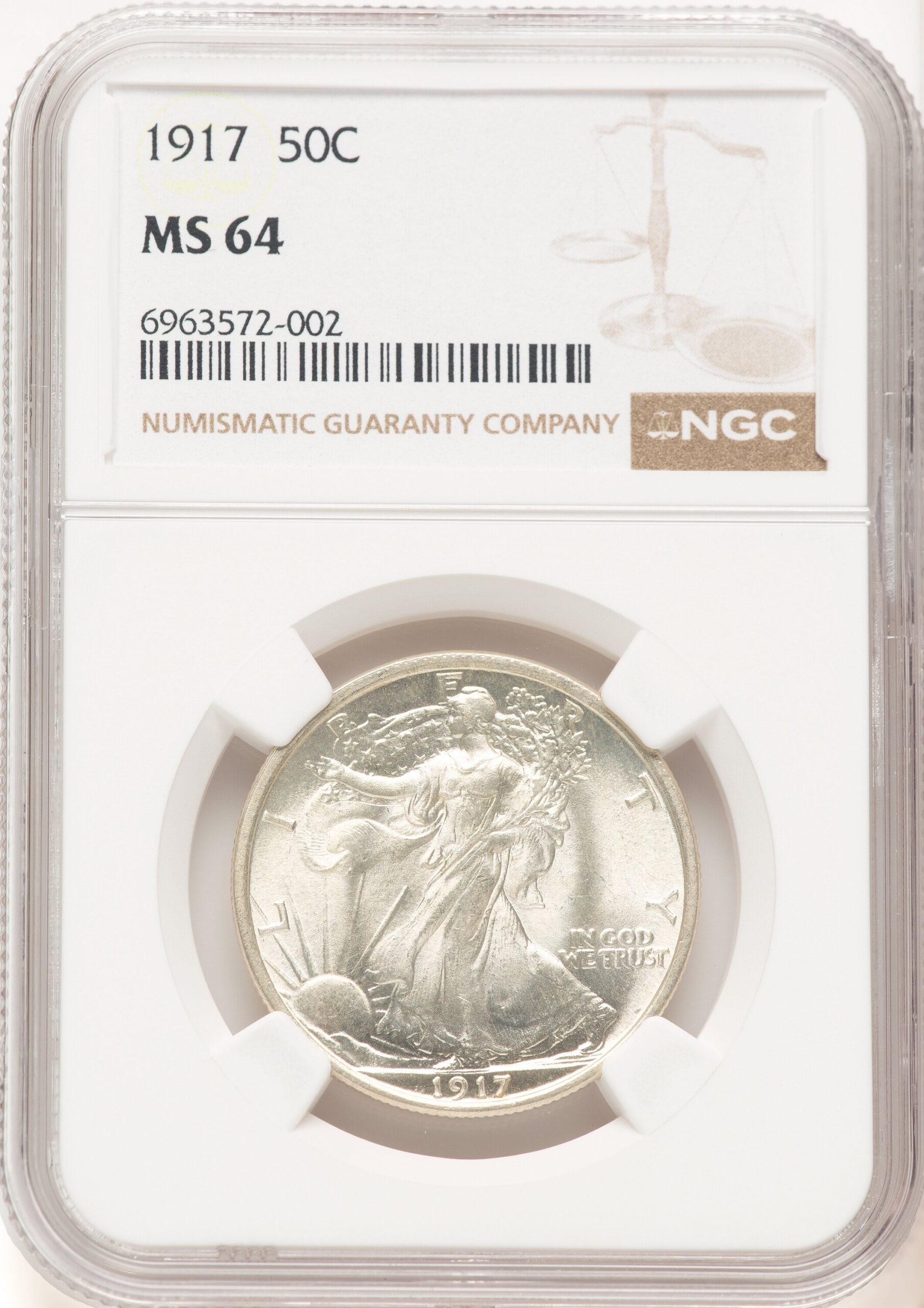 1917 50C Walking Liberty Half Dollar NGC MS64 1917 50C Walking Liberty Half Dollar NGC MS64