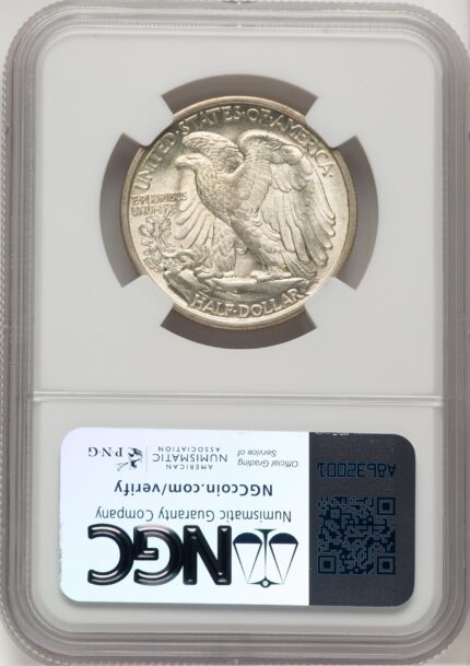 1917-D 50C OBVERSE Walking Liberty Half Dollar NGC MS65