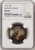 1918 50C Lincoln Commemorative Silver NGC MS66+