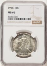 1918 50C Walking Liberty Half Dollar NGC MS66 (779283006)