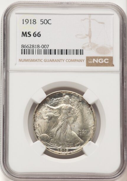 1918 50C Walking Liberty Half Dollar NGC MS66 (779283006)