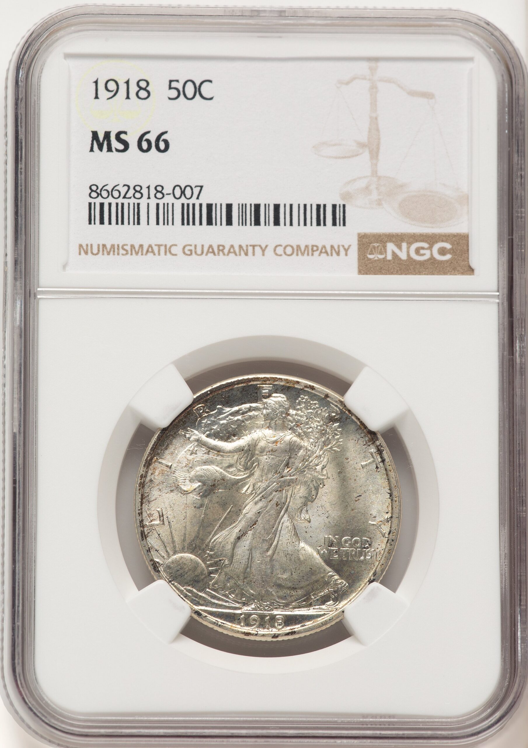 1918 50C Walking Liberty Half Dollar NGC MS66 (779283006) 1918 50C Walking Liberty Half Dollar NGC MS66 (779283006)