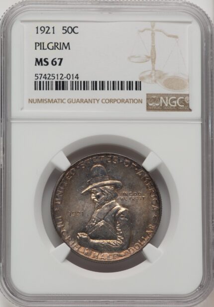 1921 50C Pilgrim Commemorative Silver NGC MS67 (773878010)