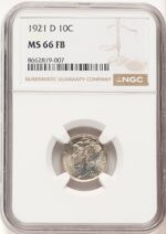 1921-D 10C FB Mercury Dime NGC MS66