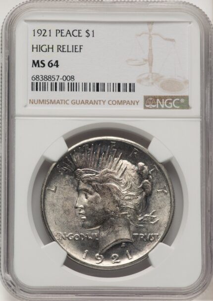 1921 Peace Dollar NGC MS64 (777985020)