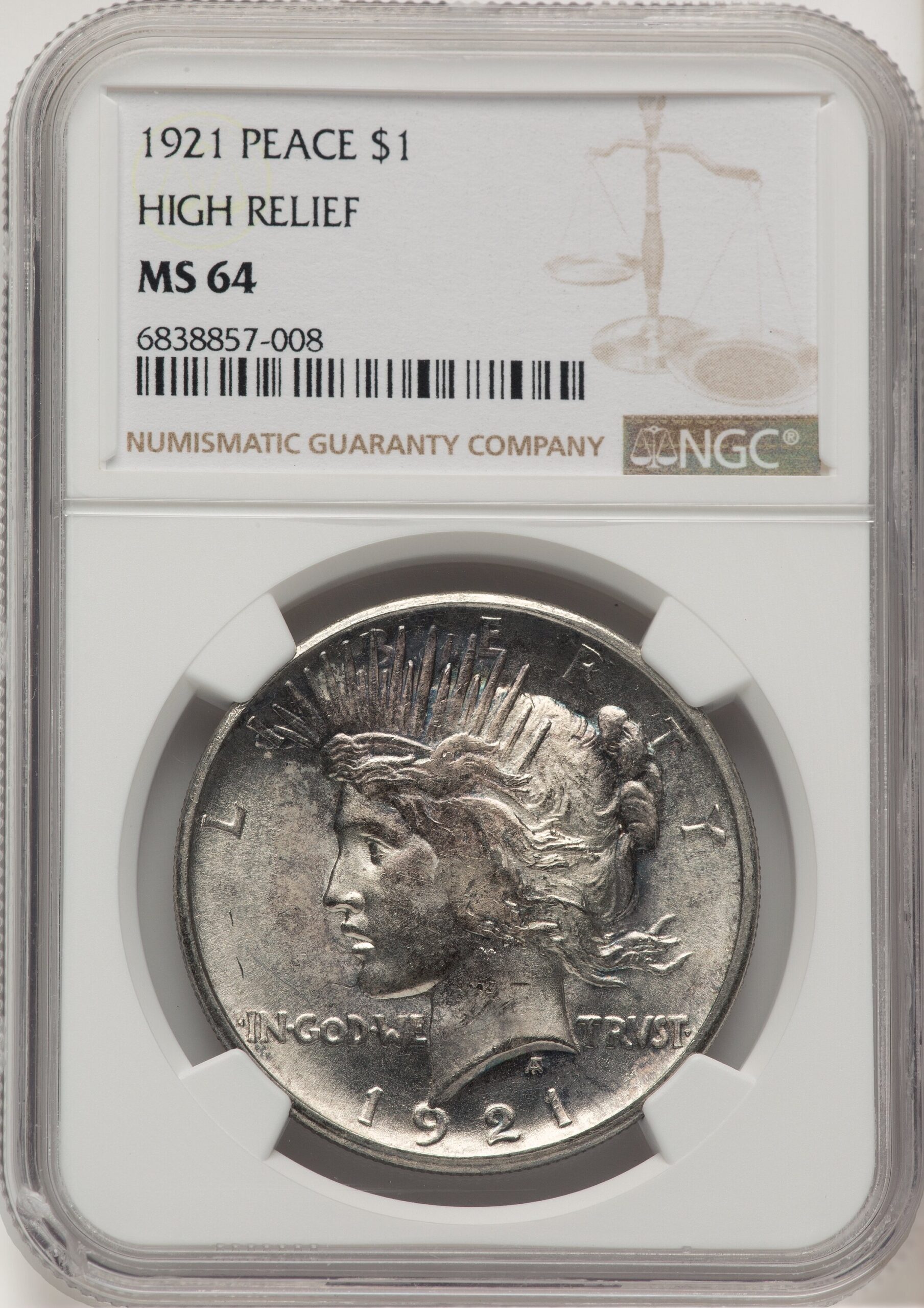 1921 Peace Dollar NGC MS64 (777985020) 1921 Peace Dollar NGC MS64 (777985020)