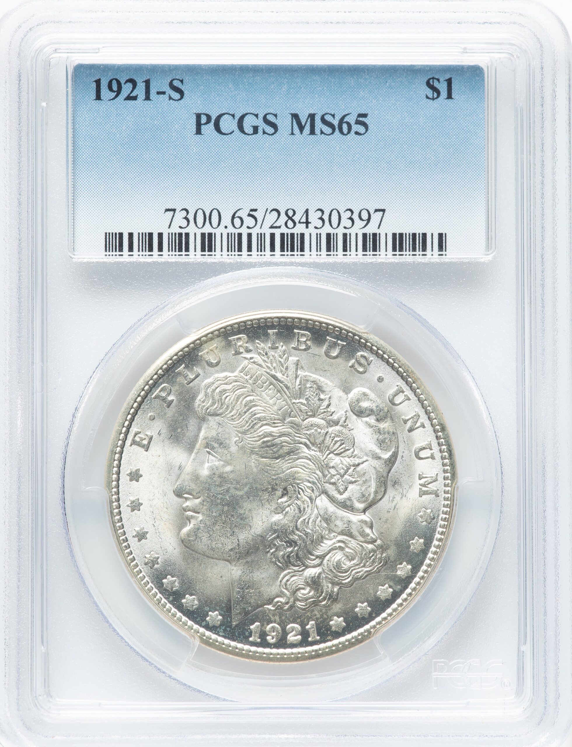 1921-S Morgan Dollar PCGS MS65 (779778021) 1921-S Morgan Dollar PCGS MS65 (779778021)