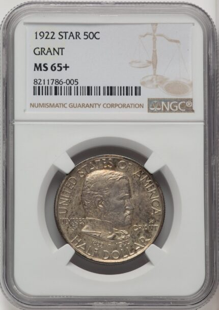 1922 50C Grant With Star Commemorative Silver NGC MS65+