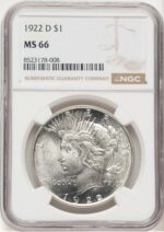 1922-D Peace Dollar NGC MS66 (766125014)