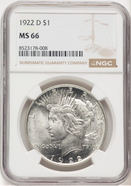1922-D Peace Dollar NGC MS66 (766125014)