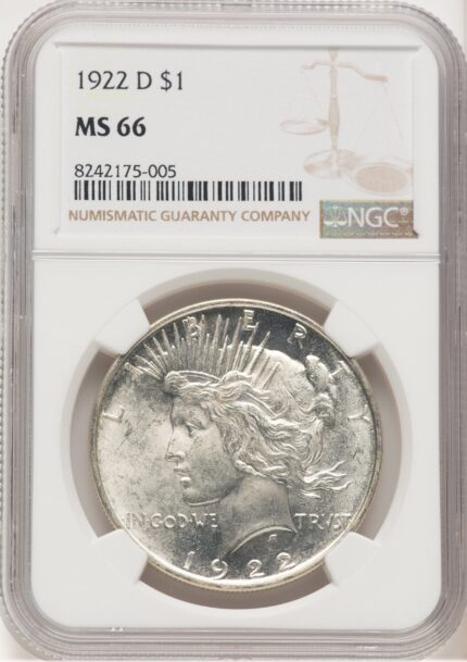 1922-D Peace Dollar NGC MS66 (779282009)