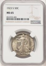 1923-S 50C Walking Liberty Half Dollar NGC MS65