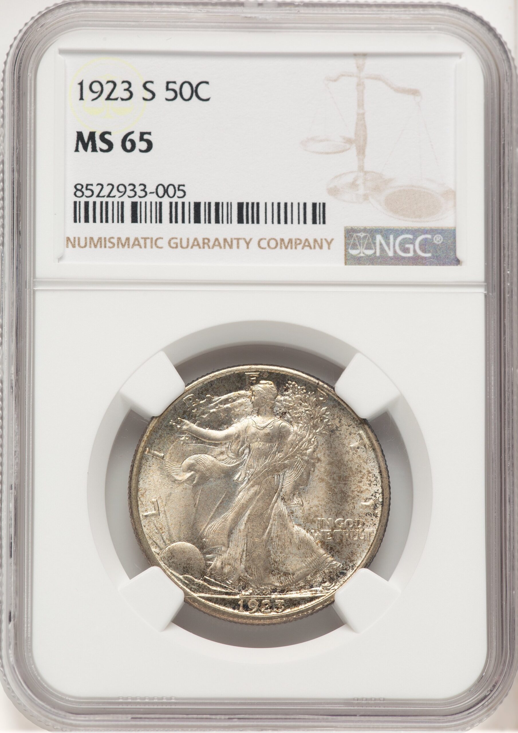 1923-S 50C Walking Liberty Half Dollar NGC MS65 1923-S 50C Walking Liberty Half Dollar NGC MS65