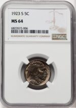 1923-S 5C Buffalo Nickel NGC MS64