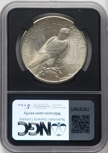 1925 $1 Mike Castle Blk Core Franklin Series Peace Dollar NGC MS67 (765292012)
