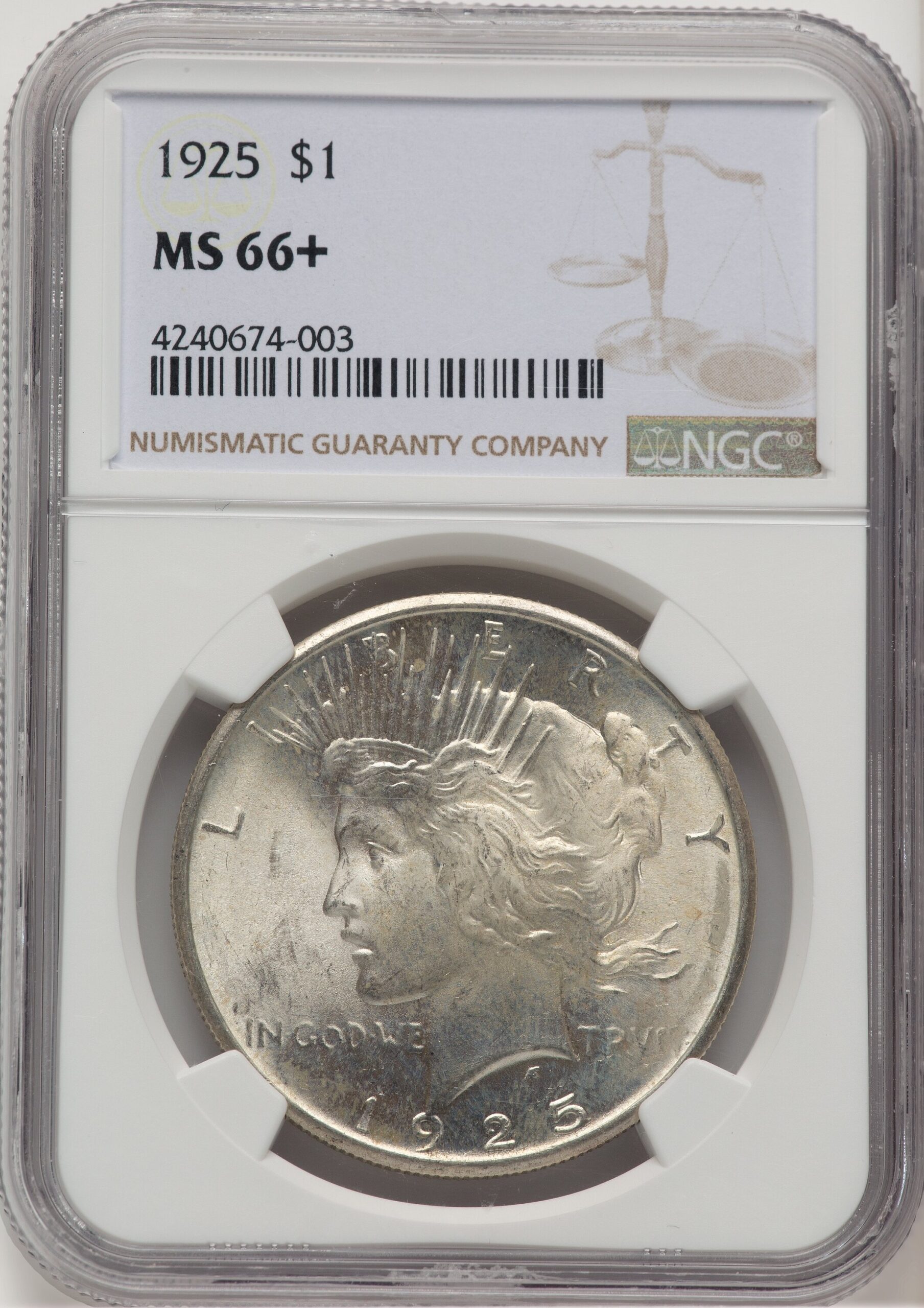 1925 Peace Dollar NGC MS66+ (507436021) 1925 Peace Dollar NGC MS66+ (507436021)