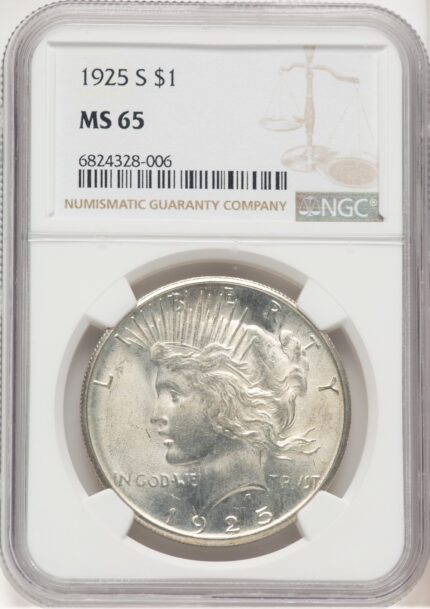 1925-S Peace Dollar NGC MS65 (777392001)